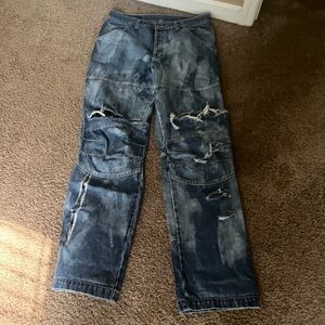 Cracker jeans Men’s Blue distressed  Jeans with Vintage Wash33/34